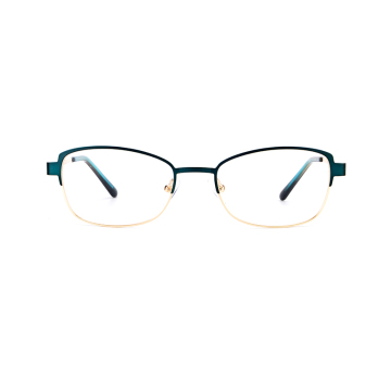 High Quality Vintage Half-rim Metal Optical Eyewear Frames Rectangle Computer Glasses