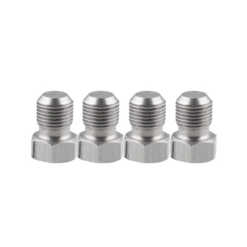 Stainless steel silver fuel injector plug set