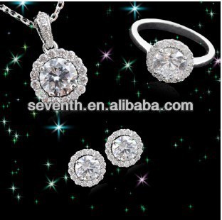 925 Sterling Silver Bridal Jewelry Set Wholesale with Rhodium Plated CZ Diamond