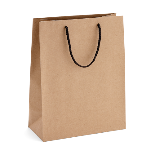 Custom printed brown kraft paper shopping bag
