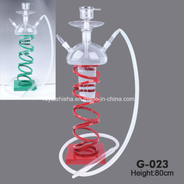 New Style Clear Shisha Mazaya Glass Hookah with Metal Shelf