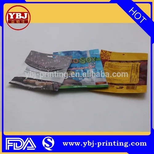 accept custom snack plastic bag food grade zipper seal plastic bag