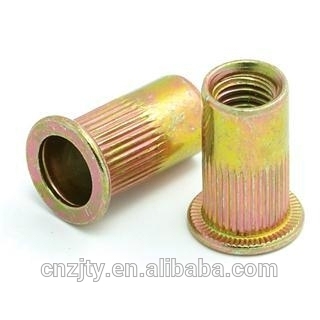 M4-M8 Round body blind rivet nut-Flat Head Knurled Rivet Nut