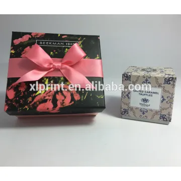 beautiful flower packaging cardboard box design with satin