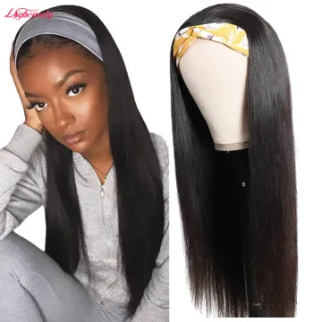 Throw On And Go Super Easy Headband Wigs 100 Non Lace Glueless Human Hair Half Wigs, Beginner Starter Friendly DIY Hair Wigs