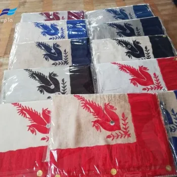 Custom Embroidery Wool Polyester Man's Square Scarf Fabric