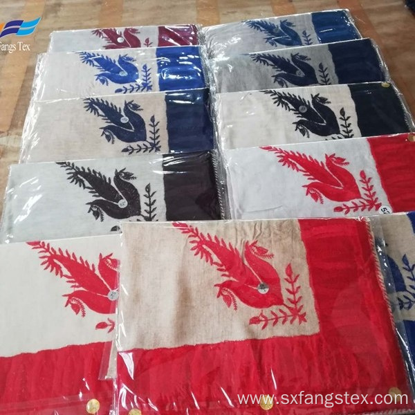 Custom Embroidery Wool Polyester Man's Square Scarf Fabric