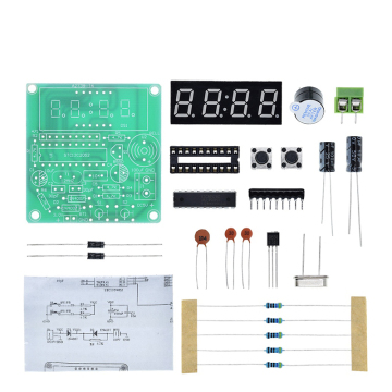 TZT STC12C2052AD 4-Bit Digital LED Display Electronic Clock with Dual Alarms