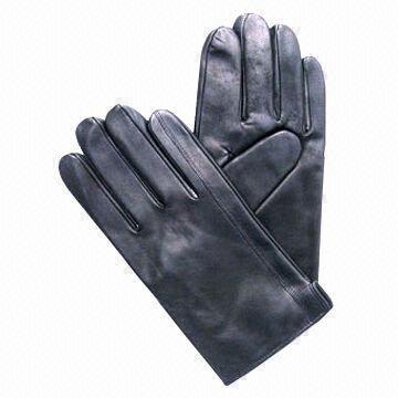Men's leather gloves, blind stitching on fingers