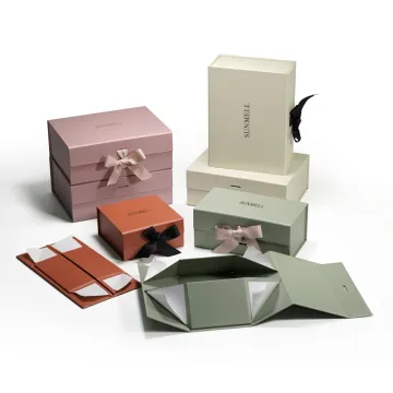 Custom Foldable Magnetic Gift Box with Ribbon Closure