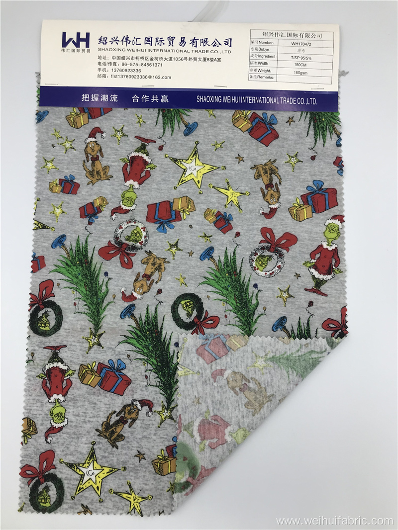 Knitted Fabric Christmas Pattern T/SP Polyester Fabrics