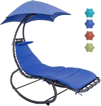 Danlong Swing Hammock Chaise Lounger with Pillow and Removable Canopy