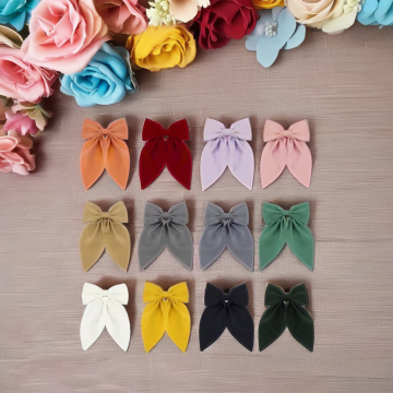 DOMOHO Wholesale Polyester Hair Accessories for Girls - Solid Color Bow Ribbons & Alloy Hairpins