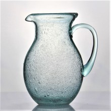 Vintage Recycled Bubble Glass Juice Water Handle Jug