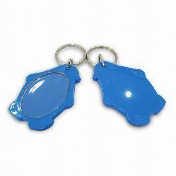 Fancy Photo Frame Keychain in Blue, Made of Acrylic, Customized Sizes are Welcome