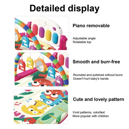 Musical Dinosaur Piano Play Mat: Battery Operated Lighting Piano Mat for Kids