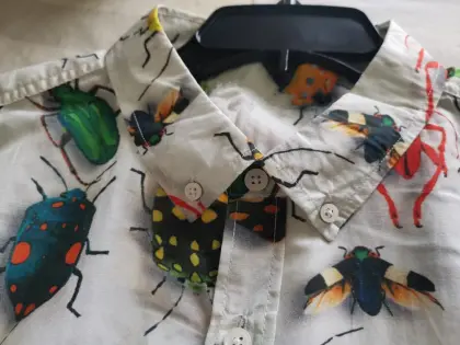 Men Casual Silk Cotton Short Sleeve Shirt