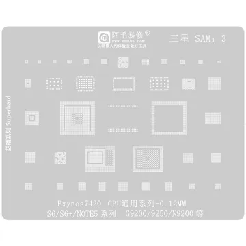 Amaoe BGA Reballing Stencil for Samsung S6/S6+/NOTE5/G9200/9250/N9200 CPU Repair