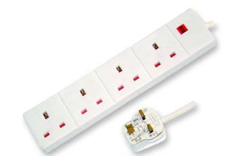4 Outlets British type electrical socket