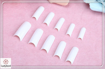 white clear color French extension nail tips