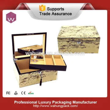 luxury wooden gift box with mirror glass