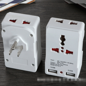 2016 Universal US 3 pin plug adapter converter with dual usb port