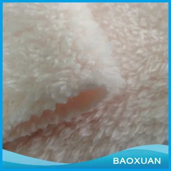 100%Polyester light pink soild two-side double bonded fleece fabric for carpet