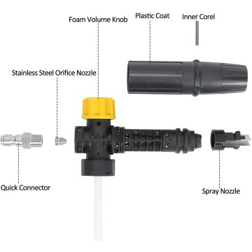 Canon en mousse avec connecteur rapide pour laveuse de pression