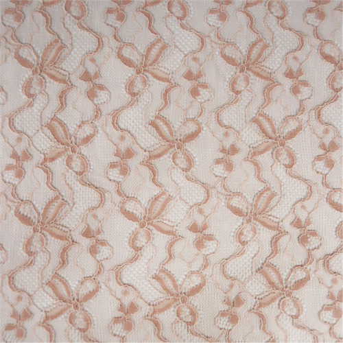 Rayon-Baumwolle bedruckte rosa Spitzenstickerei-Kleiderstoffe