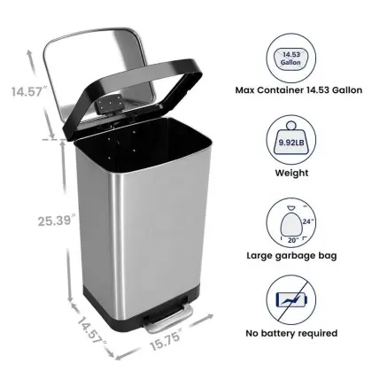 Living Room Stainless Steel Trash Can With Lid