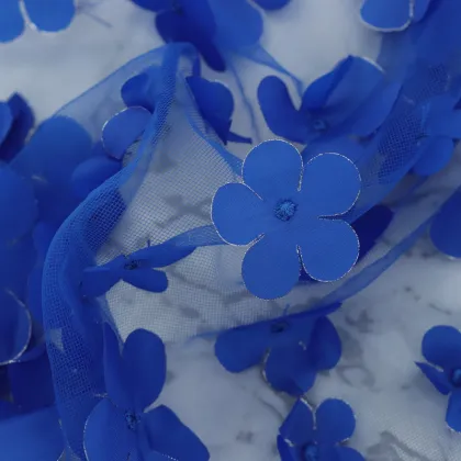 Flower Pattern Nylon Knitted Tulle Fabric