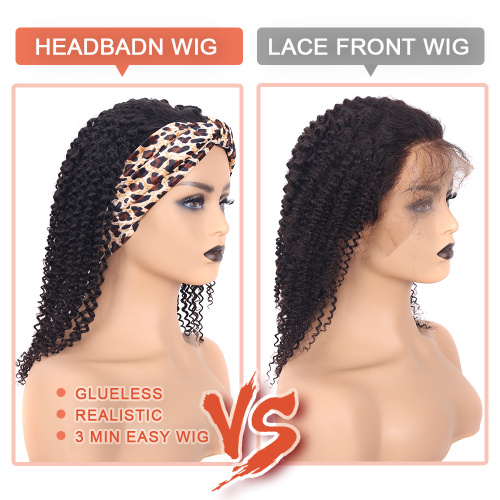 est Glueless Lace Wig Afro Kinky Curly Wig Silk Headband Wig Human Hair for Women 180% Glueless Wigmy Curly Human Hair Wig Brazilian Hair Half Wig Supplier