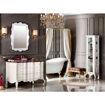 Floor-Standing Single Sink Wood Vanity Combo with Ceramic Accessories for Bathrooms