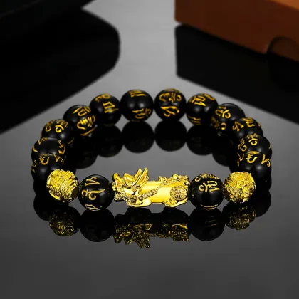 Stylish Gold-Plated Pi Yao Bracelet: A Fusion of Feng Shui Luck Attraction and Men's Fashion Accessory