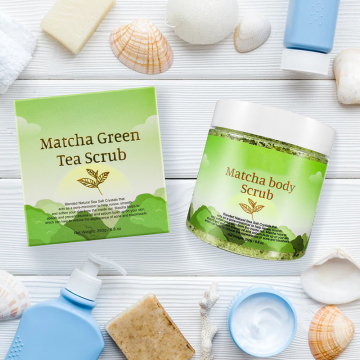 Fabrik Großhandel 250g Körperpflege: Himalaya -Salz -Matcha -Kurkuma -Körperpeeling
