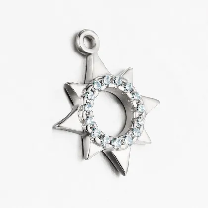 Wholesale DIY fashion jewelry accessory sun pattern silver charm