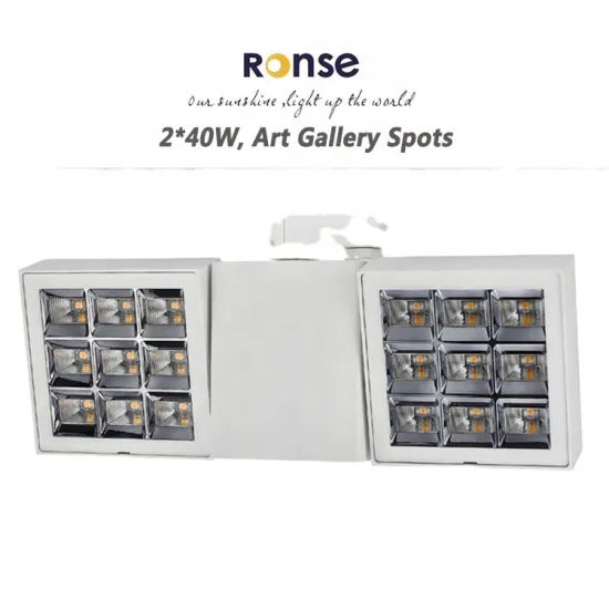 RONSE LED Commercial Spotlight: Square Exhibition Showcase Art Gallery Lighting - 2x40W Adjustable Track Spotlight