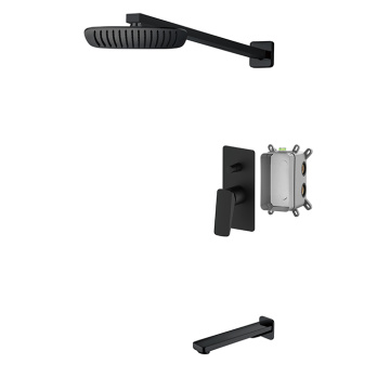 black shower faucet set Thermostatic Rain Black Shower Faucet Set Factory
