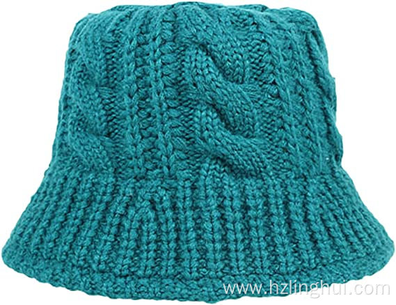 Winter Bucket Hat Fashion Knit Warm Hat