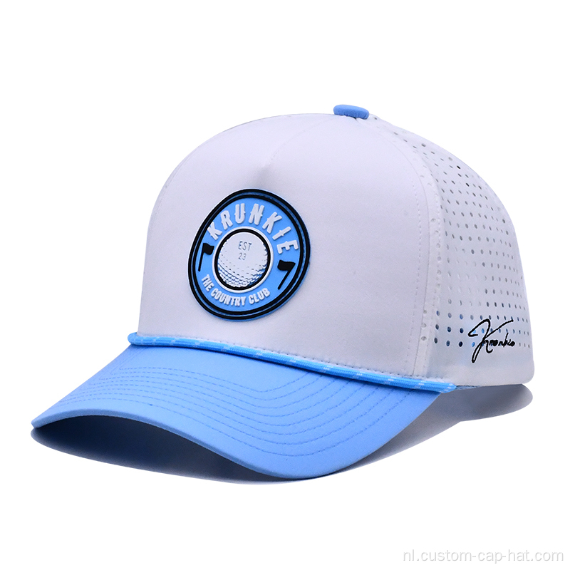 Rubber PVC Logo Rope Baseball Cap