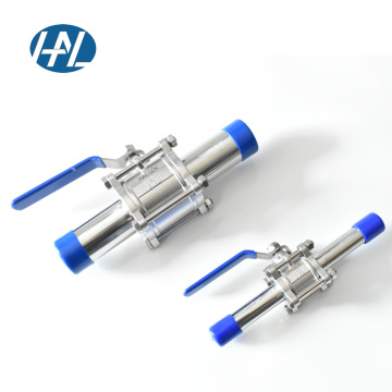 High-Temperature 1000WOG 3-Piece Ball Valve with Extended Butt Weld End for Gas (Grade EP/BA 316L Stainless Steel)