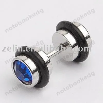 Cheap Mens Jewellery Ear Stud Earring CZ Blue Crystal,ear jewelry,ear plug