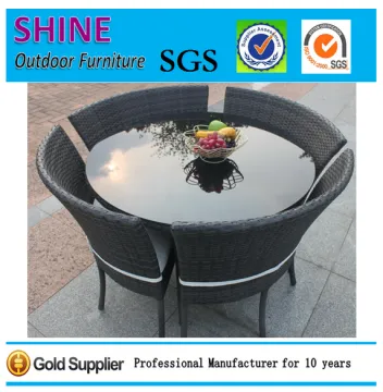 Round Dining Table and Chair Set Outdoor Patio Furniture