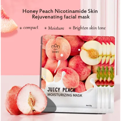 Korean Moisturizing Anti-Wrinkle Fruit Face Sheet Mask - Peach Facial Mask