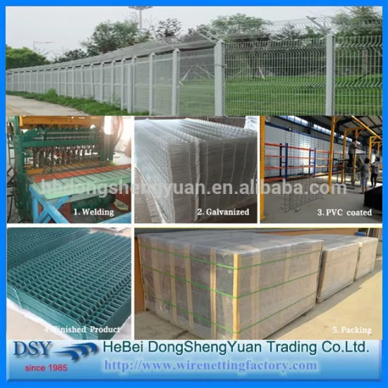 galvanized flat panel fence 3d fold peach post 70x100mm Welded Wire Mesh Panel/fence(manufacter)