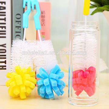 Q010 sponge cup plastic handle cup cleaning bottle brush
