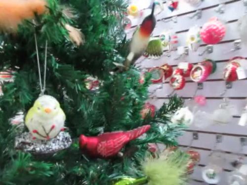 red glass bird tree decoration ornaments for Christmas