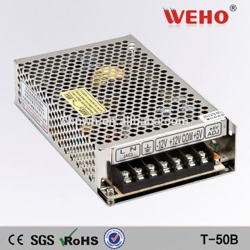 Constant voltage 5v 12v -12v power supply 50w triple dc power supply