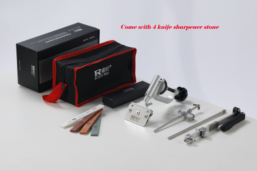 Pro Aluminium Alloy Fixed Knife Sharpener Portable 360 Degree Honing Sharpening system Grinder Machine with 4pcs Stones