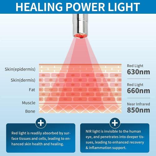 Red infrared therapy torch device 630nm 660nm 850nm